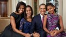 Zleva: Michelle, Malia, Barack a Sascha Obamovi