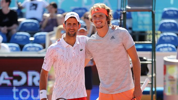 Tenisová Adria Tour 2020: Novak Djokovič a Alexander Zverev.