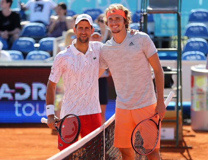 Tenisová Adria Tour 2020: Novak Djokovič a Alexander Zverev.