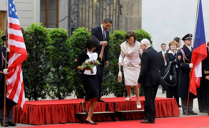 Obama v Praze - uvítání