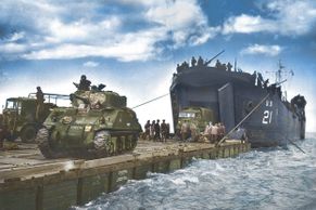 Den D pohledem Spojenců i nacistů: kolorované snímky vylodění v Normandii