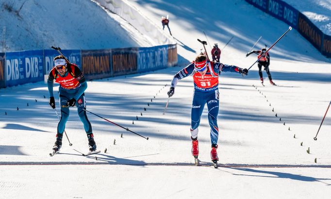 SP Pokljuka, stíhačka M: Simon Desthieux a Ondřej Moravec (31)