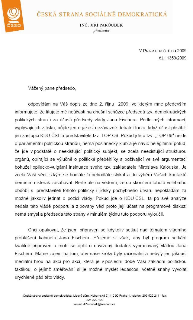 Odpověď Jiřího Paroubka 02 - strana 1