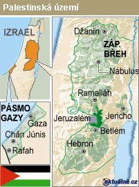 Mapa Palestinská území