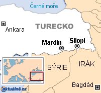 Mapa - Turecko, Irák