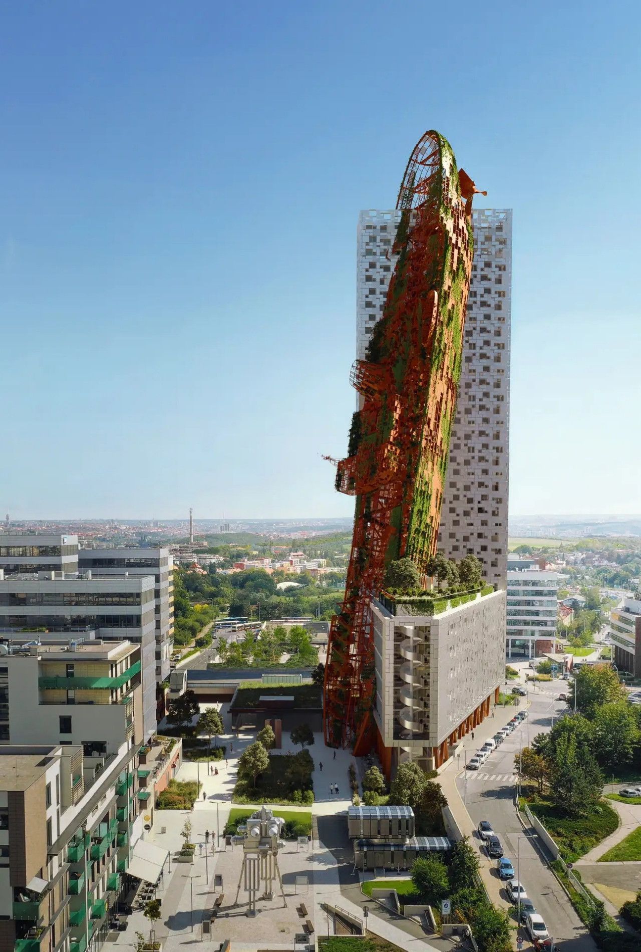 top tower, stavba, david černý, nové butovice, praha