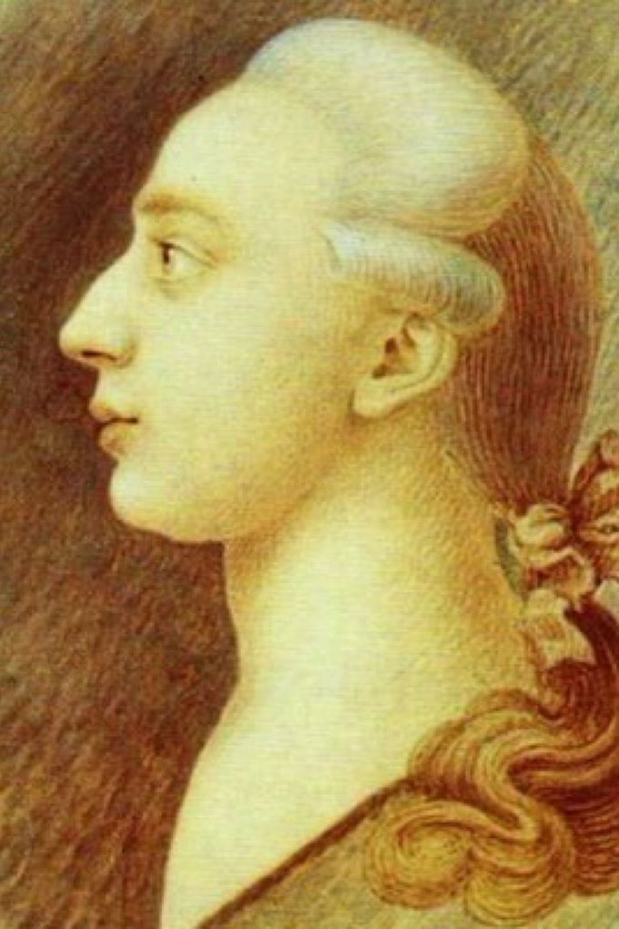 Giacomo Casanova na dobovém obrazu. Nedatováno (cca 1750 - 1755)