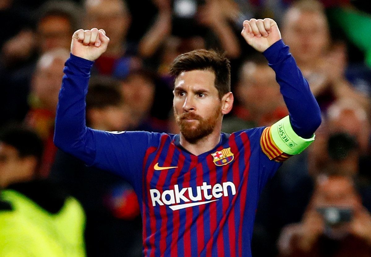 Lionel Messi v osmifinále LM 2019 proti Lyonu