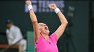 Petra Kvitová slaví na turnaji v Indian Wells vítězství nad Jessicou Pegulaovou a postup do čtvrtfinále