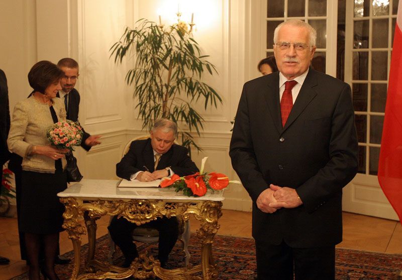 Kaczynski s Klausem v Lánech
