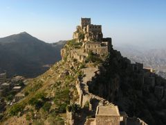 Horská oblast v Jemenu.