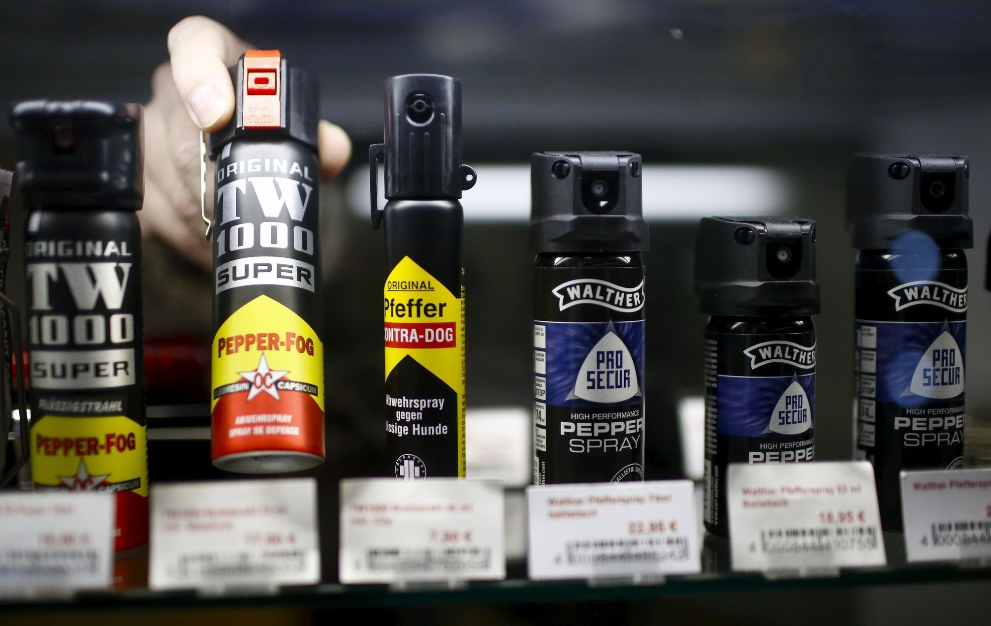 Pepřové spreje nabízené v Německu