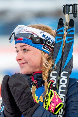 Markéta Davidová ve sprintu SP v Kontiolahti