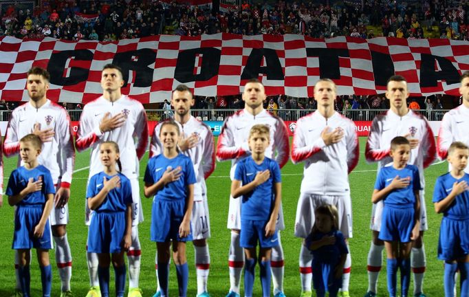 Soccer Football - Euro 2020 Qualifier - Group E - Croatia v Slovakia - HNK Rijeka Stadium, Rijeka, Croatia - November 16, 2019  General view as the Croatia fans display a