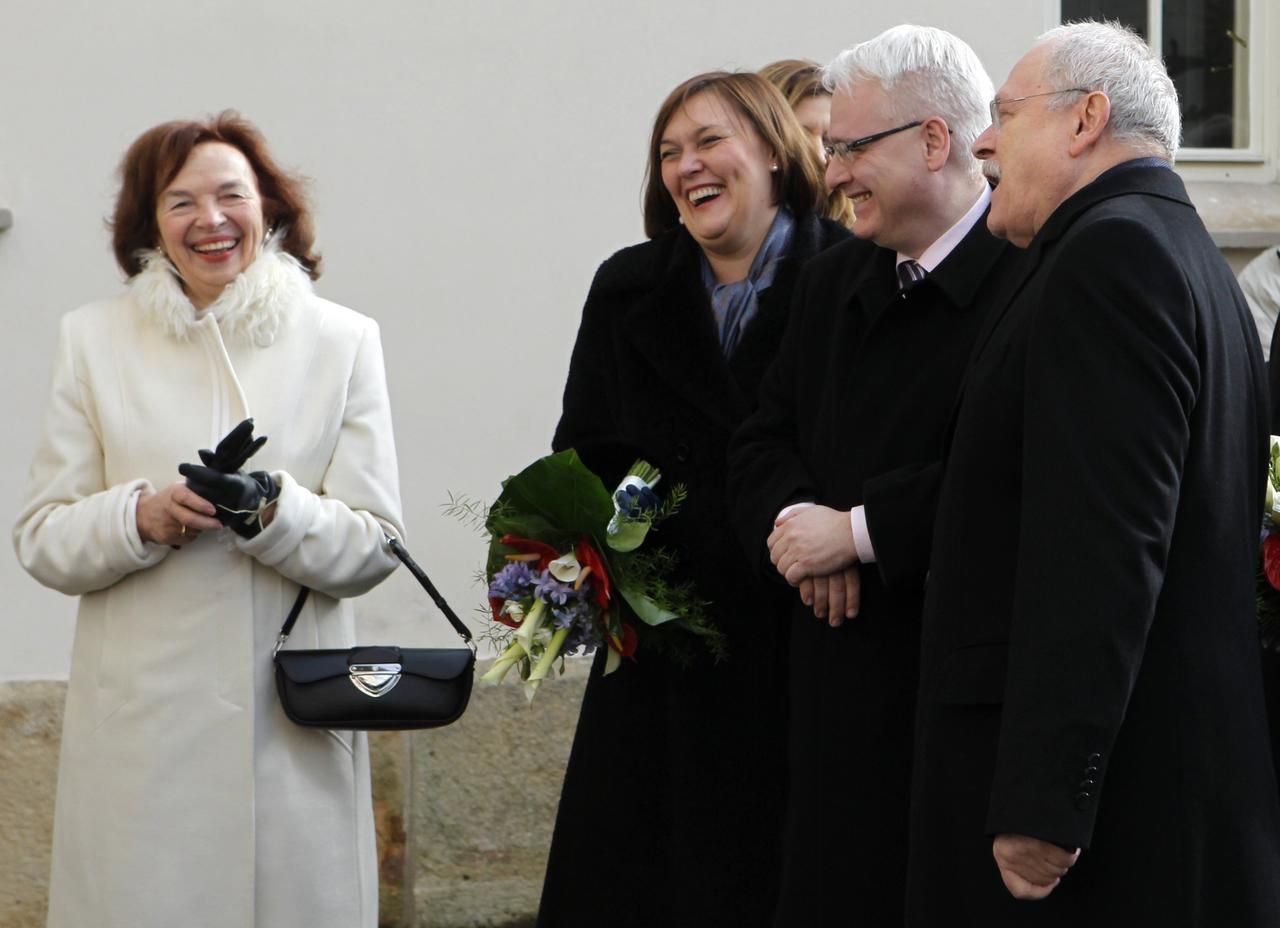 Gašparovič, Josipovič a Livia Klausová v Lánech