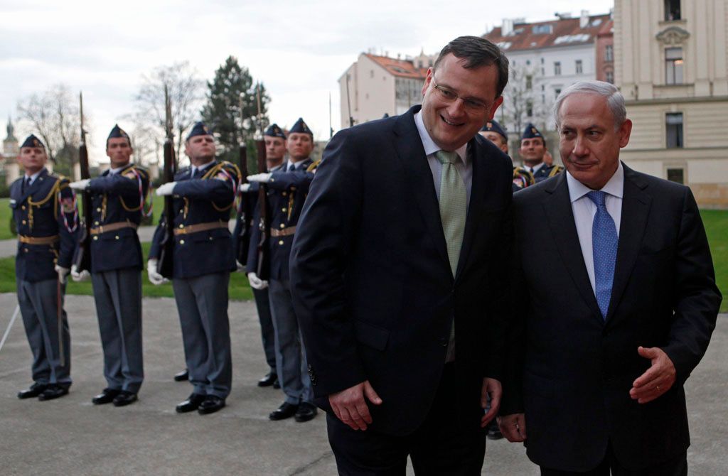 Izraelský premiér Benjamin Netanjahu v Praze