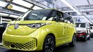 FILE PHOTO: The fully electric VW ID Buzz, is pictured on a production line at a Volkswagen Commercial Vehicle plant in Hanover, Germany, June 16, 2022. REUTERS/Fabian Bi