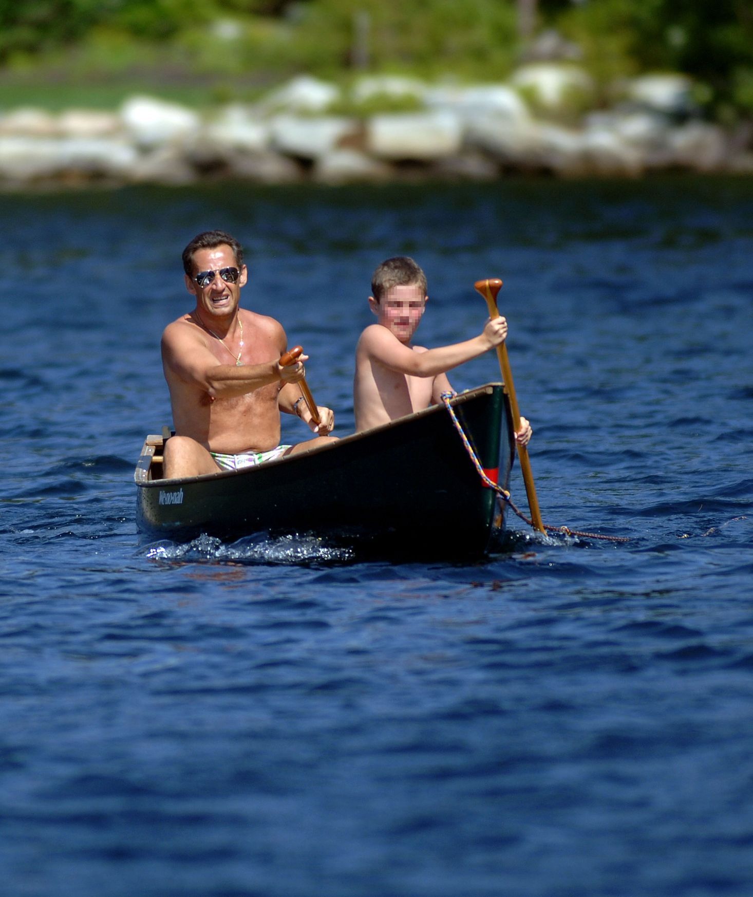 Nicolas Sarkozy syn Louis člun loďka 2007