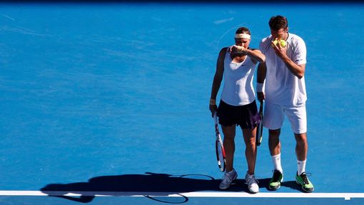 Lucie Hradecká a František Čermák během Australian Open.