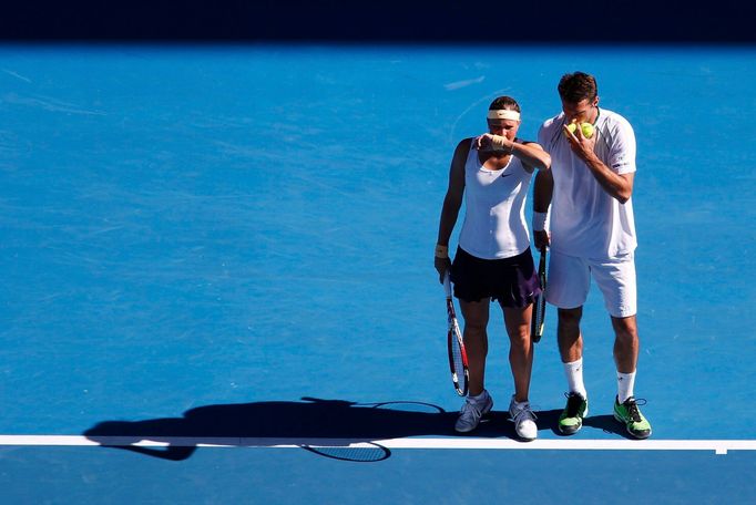 Lucie Hradecká a František Čermák během Australian Open.