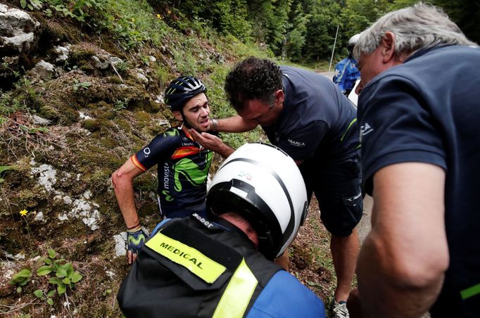 Tour de France 2017, 9. etapa: Jesus Herrada po pádu