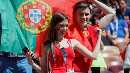 Fanoušci na zápase Portugalsko - Maroko na MS 2018