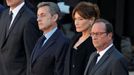 Přišli také bývalý francouzský prezident Nicolas Sarkozy, jeho manželka Carla Bruni a Sarkozyův nástupce François Hollande.