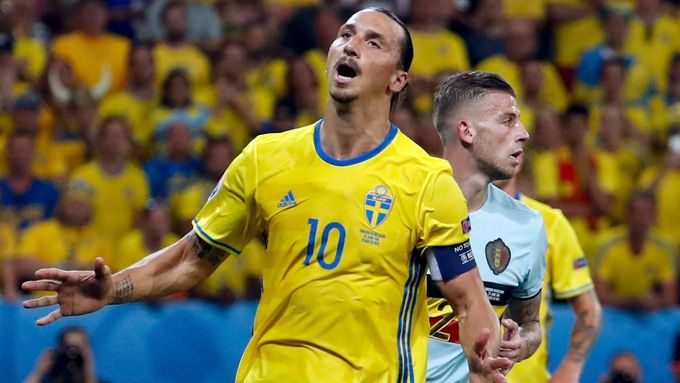 Zlatan Ibrahimovič se proti Belgii gólově neprosadil a na čtvrtém Euru v řadě se neprosadil.