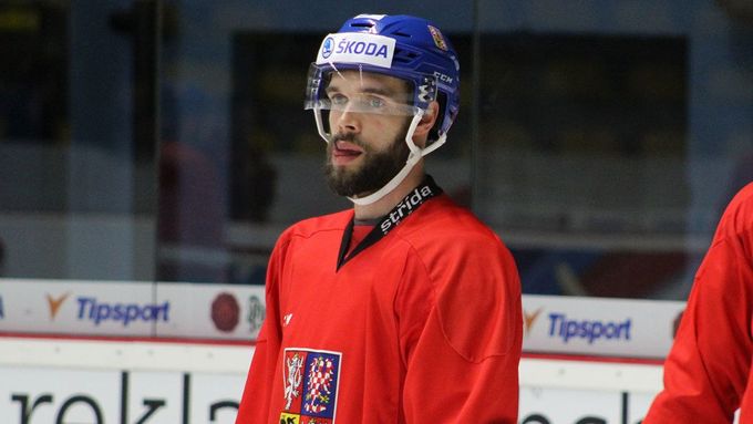 Michal Vondrka na tréninku reprezentace.