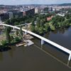 Lávka Holešovice – Karlín, architekt Petr Tej - dronový záběr