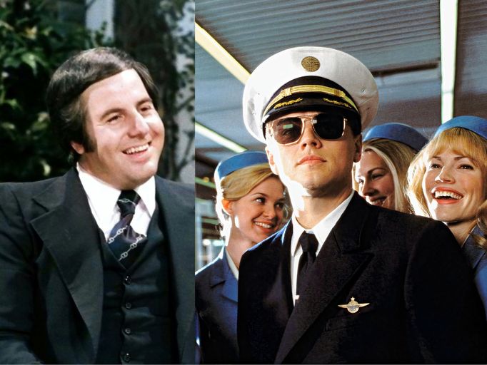 Frank Abagnale, jehož život inspiroval film Chyť mě, když to dokážeš (2002), kde ho ztvárnil herec Leonardo DiCaprio. Koláž