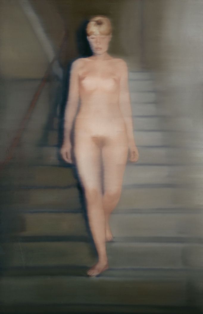 Gerhard Richter: Ema - Akt na schodech, 1966, olej na plátně, 200 cm x 130 cm.