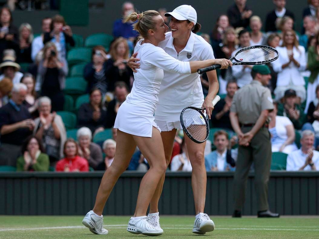 Wimbledon, finále čtyřhry: Květa Peschkeová, Katarina Srebotniková