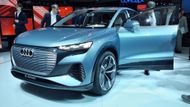 Audi pro změnu ukazuje, jak bude vypadat jeho budoucí menší SUV s elektrickým pohonem. Koncept Q4 e-tron pak, podobně jako Vision iV, využívá elektrického pohonu všech kol.