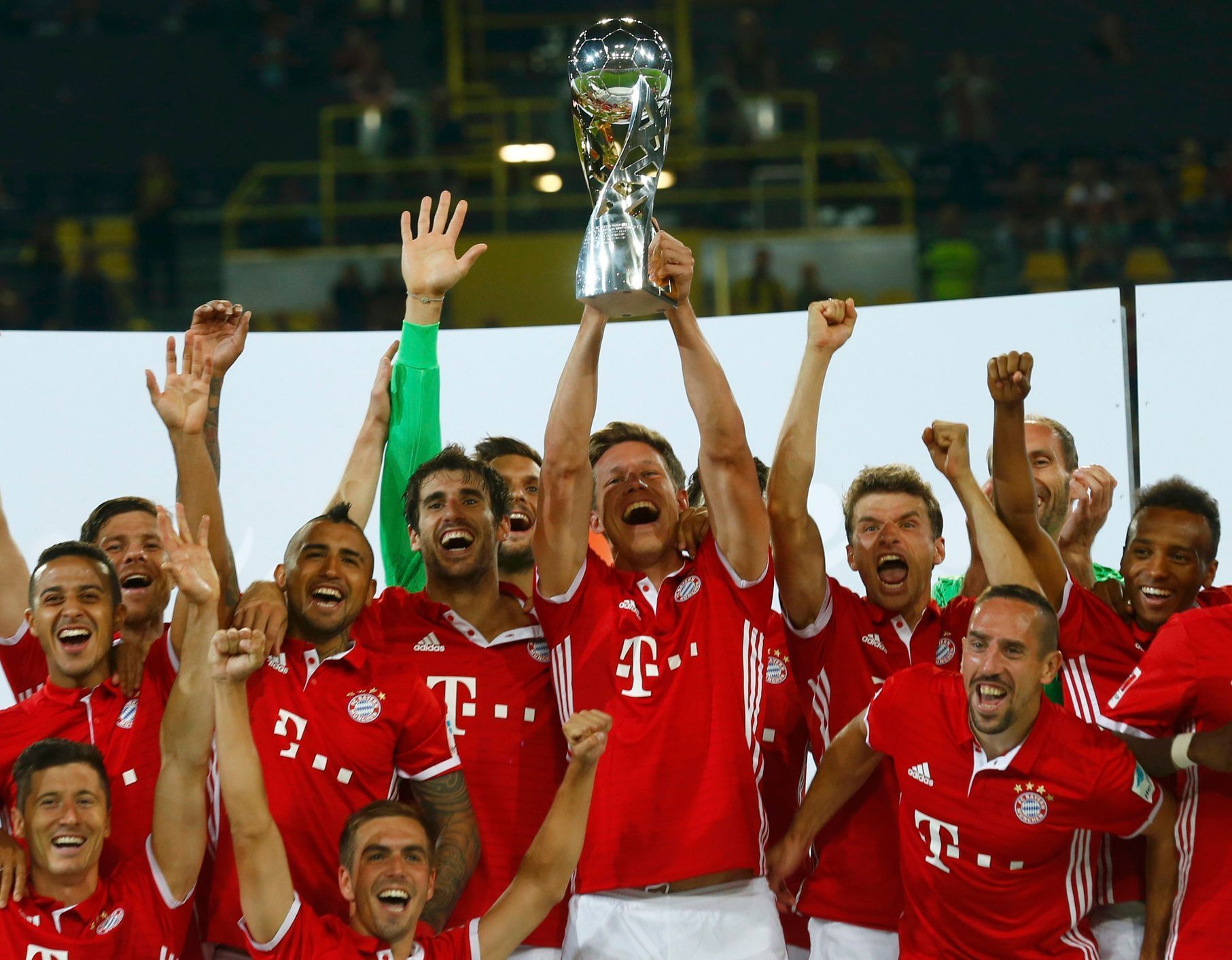 Německý superpohár: Radost hráčů Bayernu