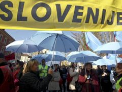V listopadu se odehrály v Lublani masové protesty.