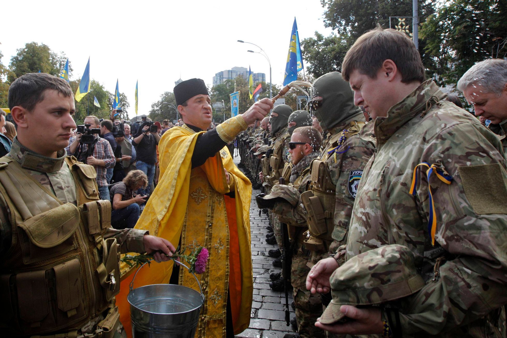 Dobrovolníci, kteří nastoupili do ukrajinské armády.