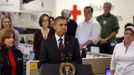 U.S. President Barack Obama speaks while he monitors damage done by Hurricane Sandy at the National Red Cross Headquarters in Washington, October 30, 2012. REUTERS/Larry Downing (UNITED STATES - Tags: POLITICS DISASTER ENVIRONMENT) Published: Říj. 30, 2012, 6:41 odp.