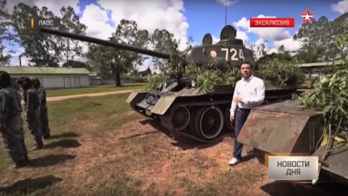 Reportáž ruské armádní televize Zvezda o tom, jak ruské tanky T-34 sloužily v laoské armádě.
