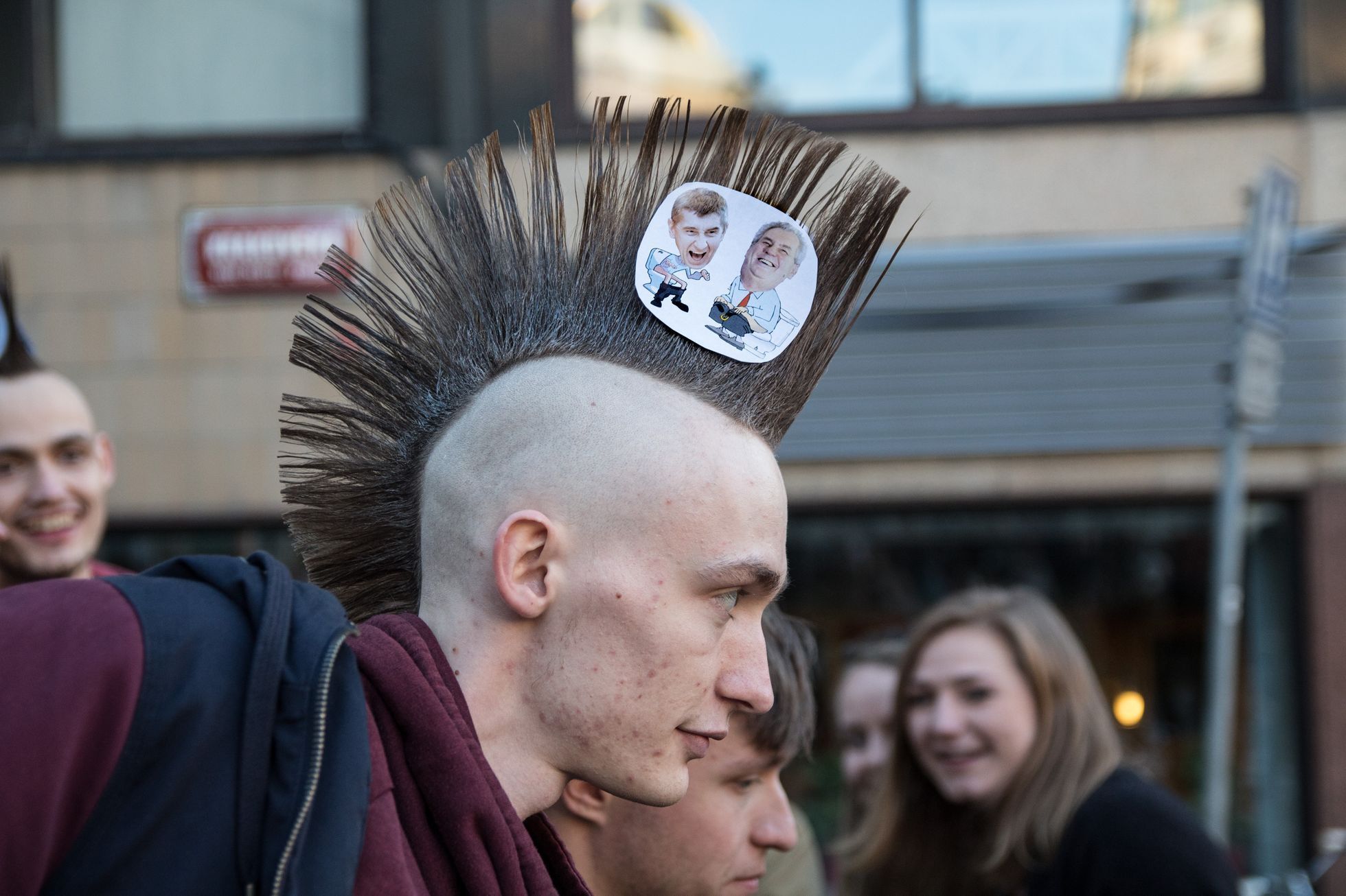 Demonstrace na Václavském náměstí.