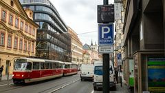 Digitální parkovací cedule v Praze, Národní třída, Spálená ulice