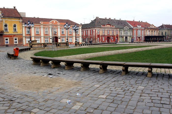 Barokní doby z doby Habsburské monarchie na Piaca Unirii