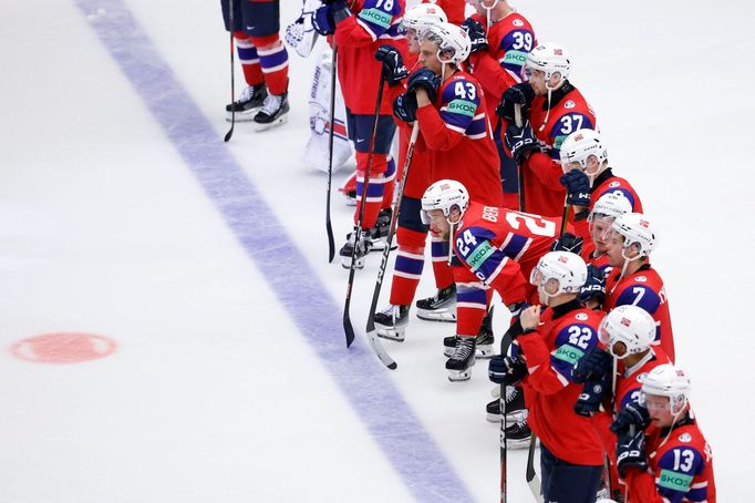 Smutní Norové po zápase MS 2025 Česko - Norsko