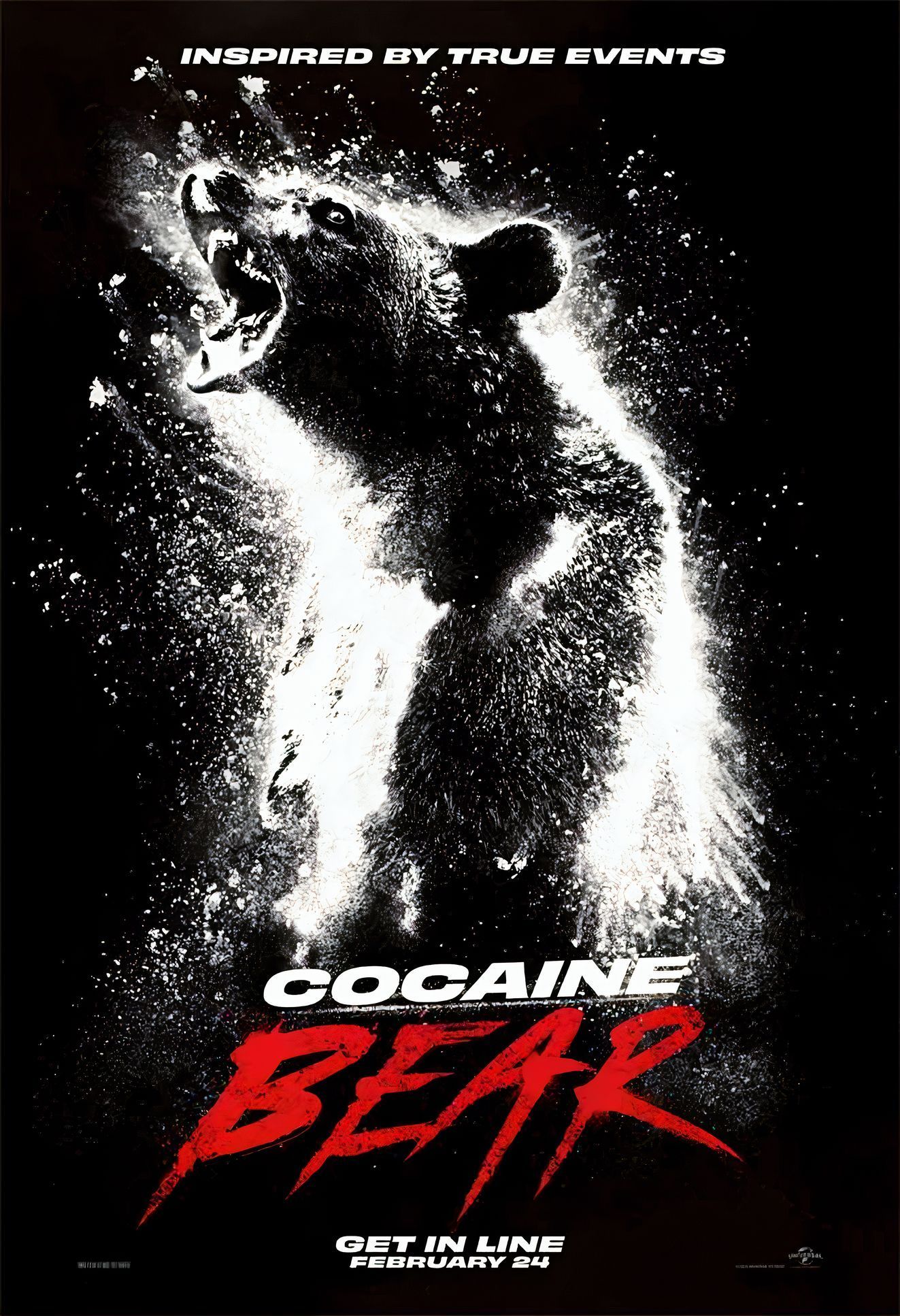 Medvěd na koksu, Cocaine Bear, film, kokain, Zvířata, zvíře, droga, drogy, narkomanie, příroda