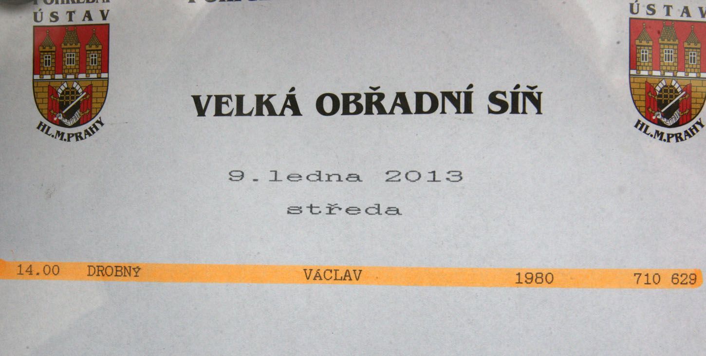 Pohřeb Václava Drobného, Praha 9. 1. 2013