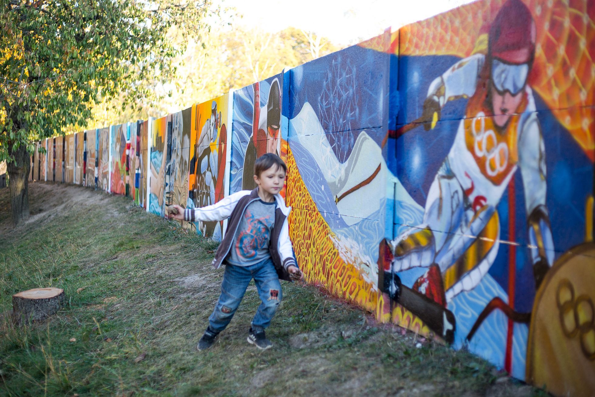 Streetart - graffiti - v obci Chýně ke sto letům Československa