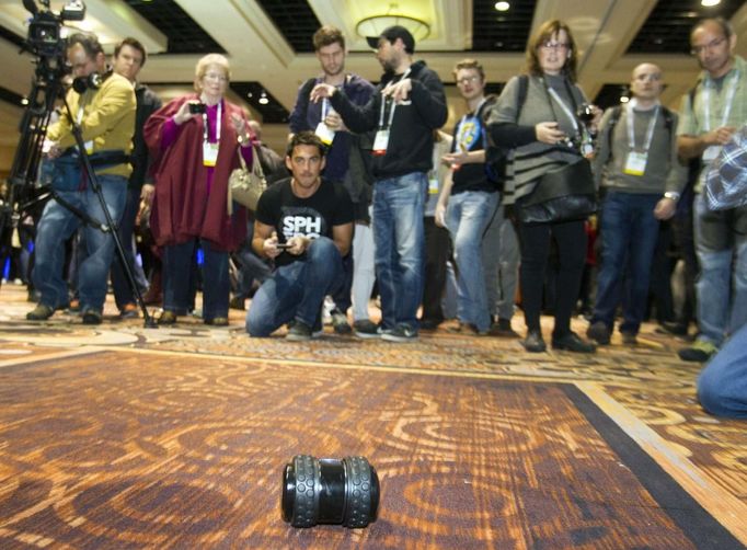 A Sphero 2B by Orbotix is demonstrated during &quot;CES Unveiled,&quot; a media preview event to the annual Consumer Electronics Show (CES), in Las Vegas, Nevada, January