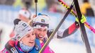 SP v biatlonu 2018/19, Oberhof, štafeta žen: Radost Lucie Charvátové (vlevo) a Evy Puskarčíkové