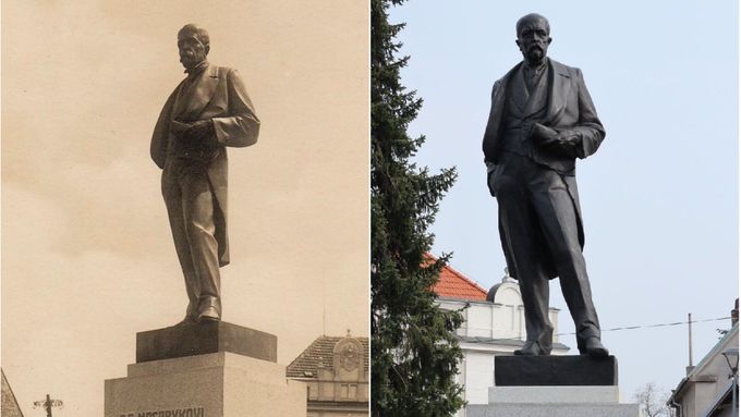 Za protektorátu sochu Masaryka zachránili vlastenci. Komunisti ji rozdrtili na padrť