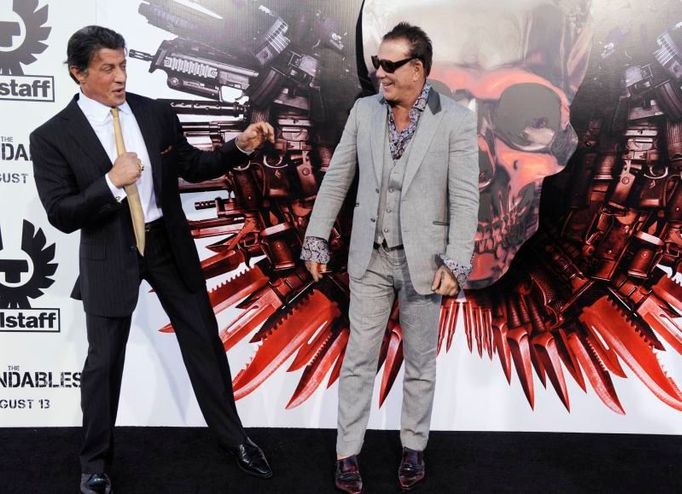 Premiéra filmu Postradatelní - Sylvester Stallone a Mickey Rourke